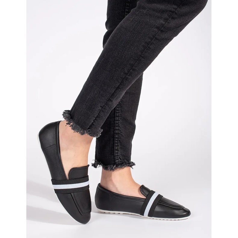Black elegant slip-on ballet flats 2