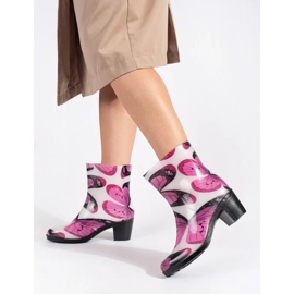 Butterfly-patterned wellies with high heels multicolored 1