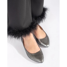 Women's gray glitter ballerina shoes grey 2 Women's gray glitter ballerina shoes grey 2