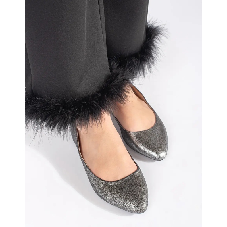 Women's gray glitter ballerina shoes grey 2 Women's gray glitter ballerina shoes grey 2