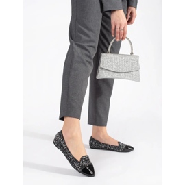 Women's black and white flat ballerina shoes 1 Women's black and white flat ballerina shoes 1