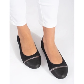 Flat black ballet flats made of imitation leather 1