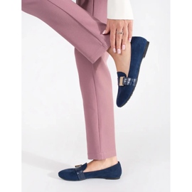 Navy blue suede ballet flats with a buckle 2 Navy blue suede ballet flats with a buckle 2