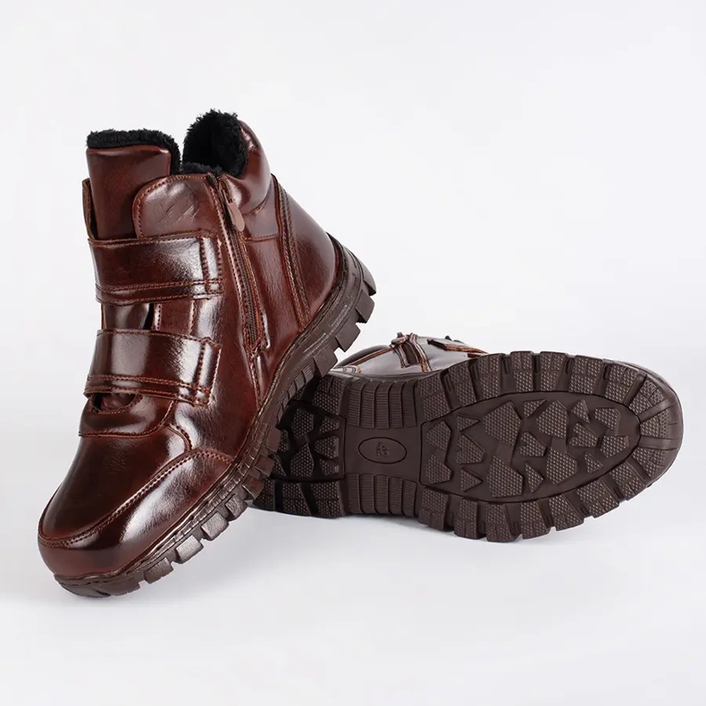 Brown high winter boots with Velcro fastening 2 Brown high winter boots with Velcro fastening 2