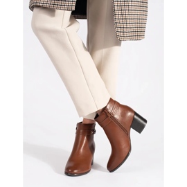 Brown leather women's ankle boots by Sergio Leone 1