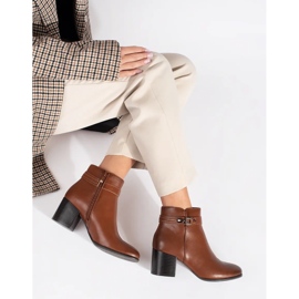 Brown leather women's ankle boots by Sergio Leone 2