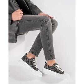 Black sneakers on the platform with decorations 2