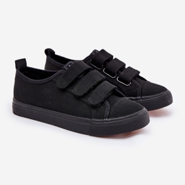 Youth low Velcro sneakers black 1