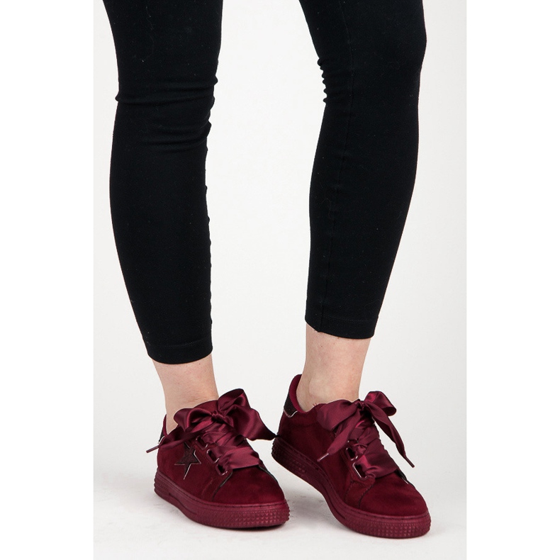 Bordo Suede Tied Sneakers red 2