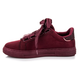 Bordo Suede Tied Sneakers red 1
