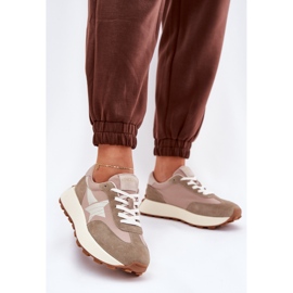 Women's suede sports shoes on the Vinceza 66720 beige 2
