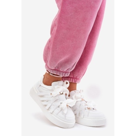 Eco leather sneakers on the white platform 1