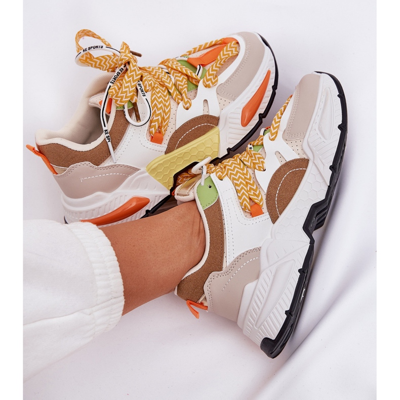 Sneakers women's sports shoes with double lacing multicolor multicolored 2