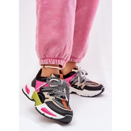 Sneakers women's sports shoes with double lacing black 2