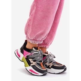 Sneakers women's sports shoes with double lacing black 1