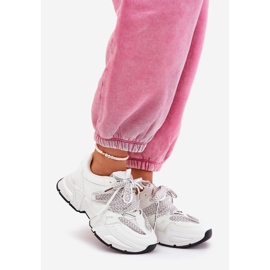Sneakers women's sports shoes with double lacing white 1