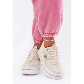 Women's sports shoes on the platform beige 3