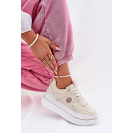 Women's sports shoes on the platform beige 5
