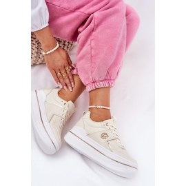 Women's sports shoes on the platform beige 6