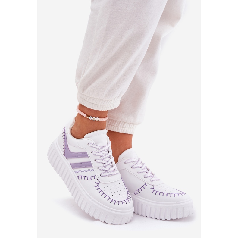 Women's Platform Sneakers, Purple 1