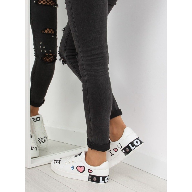 White sneakers with T302 White inscriptions 1