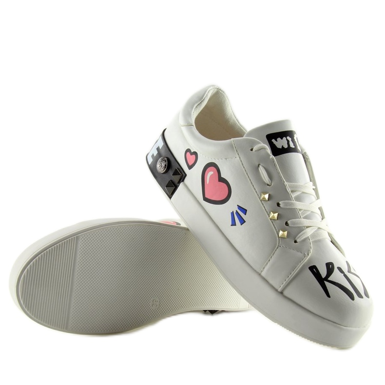 White sneakers with T302 White inscriptions 2