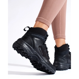 Comfortable women's trekking shoes with a high upper DK black 1