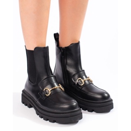Black women's platform ankle boots 2