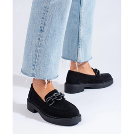 W. Potocki Women's loafers Potocki suede black 2