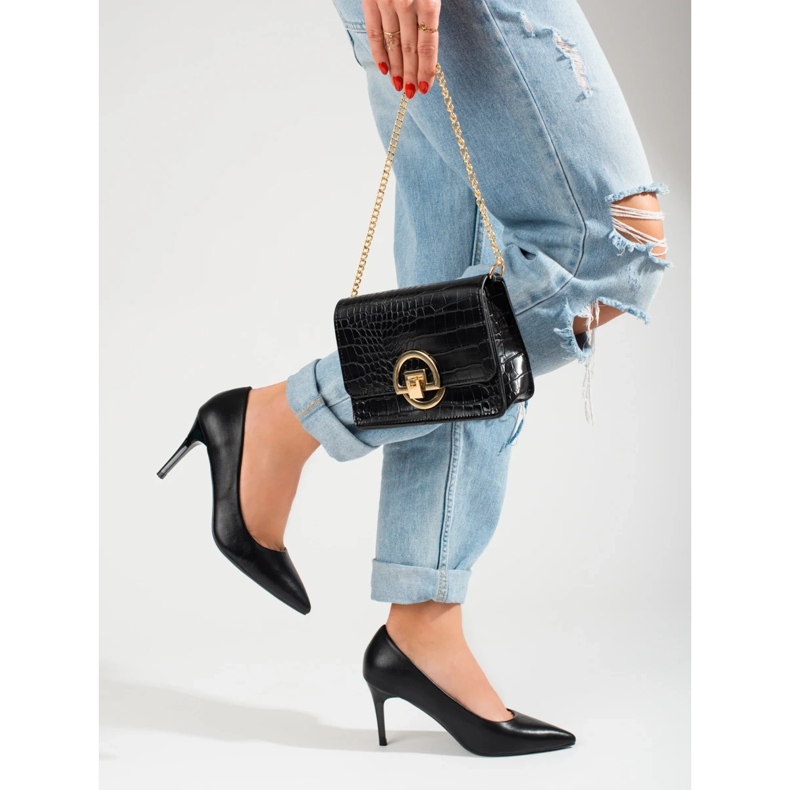 Classic women's black Shelovet high heel pumps 2