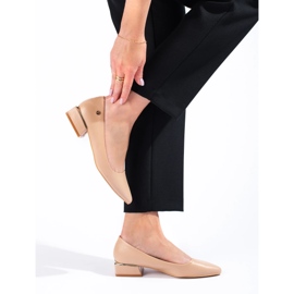 Vinceza women's low-heeled beige ballerinas 1