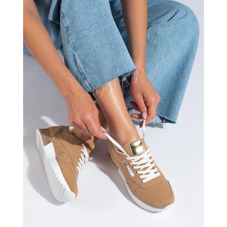 Shelovet women's beige sports shoes 1