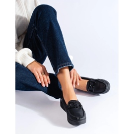 Goodin Black ecological leather moccasins 2 Goodin Black ecological leather moccasins 2