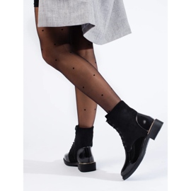 Black women's Shelovet lace-up workers' boots 2