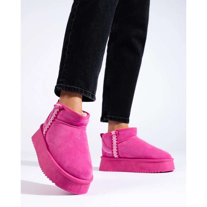 Pink Shelovet suede platform snow boots 1