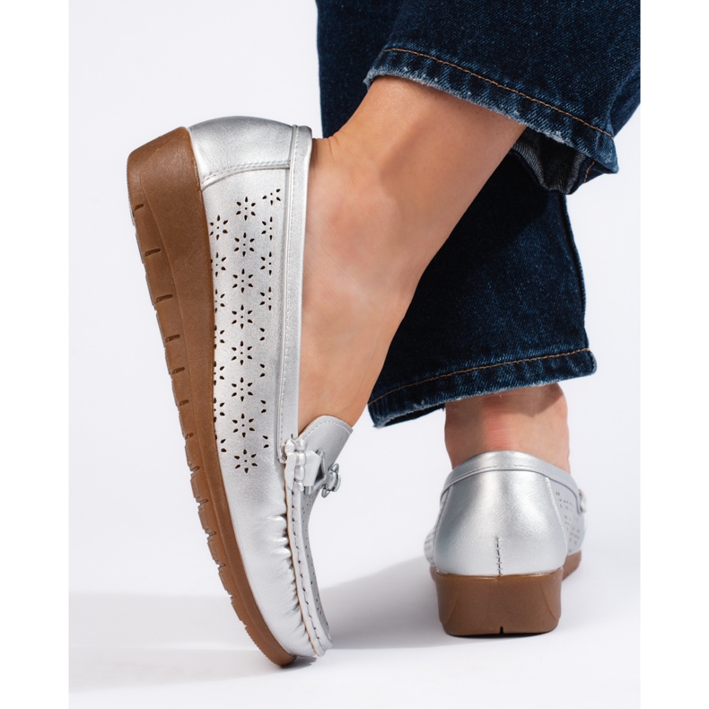 Silver women's moccasins 2 Silver women's moccasins 2