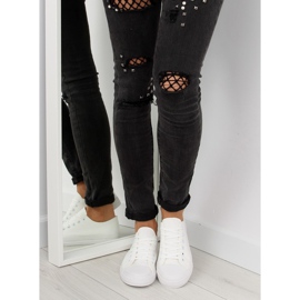 Women's white monocolour sneakers 2