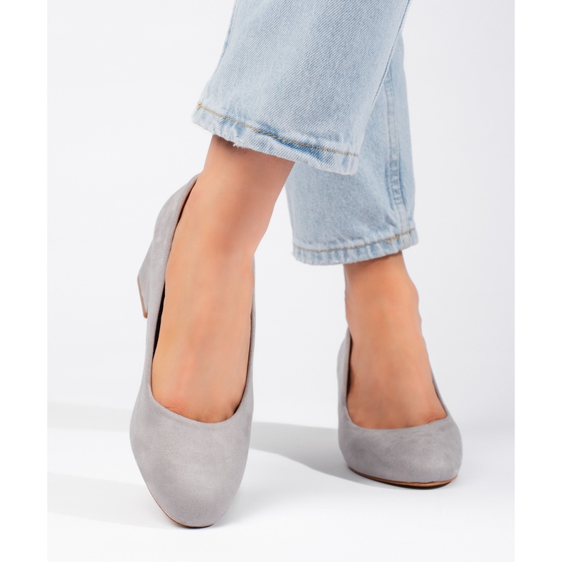 Gray suede high heels grey 2
