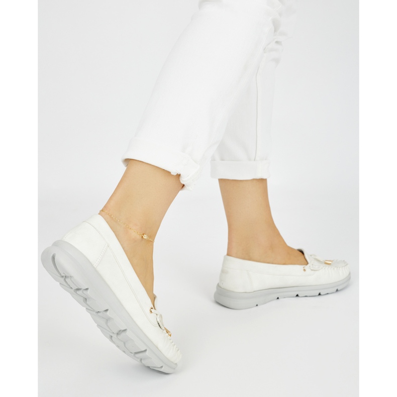 Seastar White comfortable moccasins made of eco-leather 2