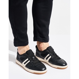 Black sports shoes made of eco-leather 1