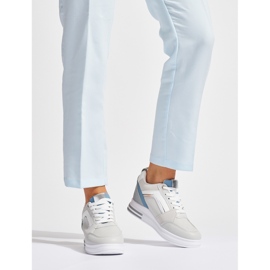 Women's Grey Hidden Wedge Sneakers 1