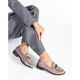 Goodin Patent beige women's moccasins 1