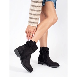 Women's black suede cowboy boots 1