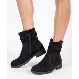 Women's black suede cowboy boots 2