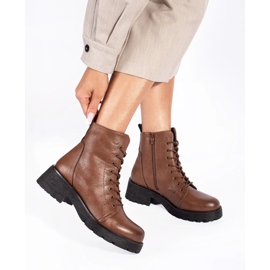 Leather brown ankle boots with thick soles Sergio Leone 1 Leather brown ankle boots with thick soles Sergio Leone 1