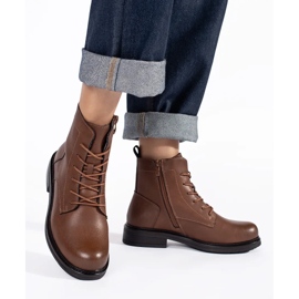 Brown women's leather lace-up ankle boots by Sergio Leone 1 Brown women's leather lace-up ankle boots by Sergio Leone 1