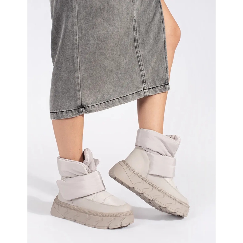 Seastar Gray insulated women's snow boots with a thick sole grey 1 Seastar Gray insulated women's snow boots with a thick sole grey 1