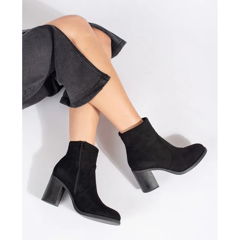 Black suede classic women's ankle boots 2