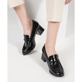 Goodin Black women's loafers with high heels 1 Goodin Black women's loafers with high heels 1