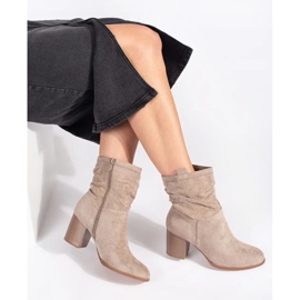 Beige suede women's ankle boots 2 Beige suede women's ankle boots 2